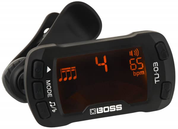 BOSS TU-03 Afinador e Metrónomo Clip para Guitarra, Baixo, Ukulele, Violino