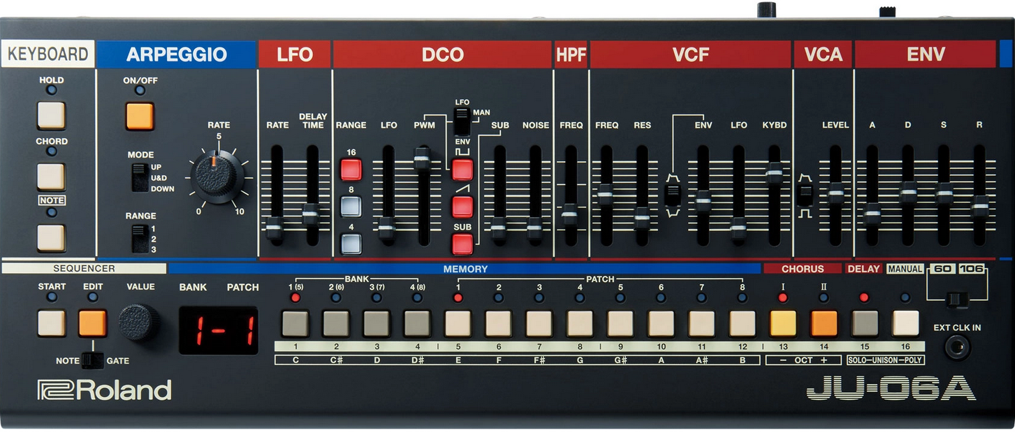 Roland JU-06A Recriação Autêntica Sintetizadores Vintage JUNO-60 e JUNO-106 BOUTIQUE