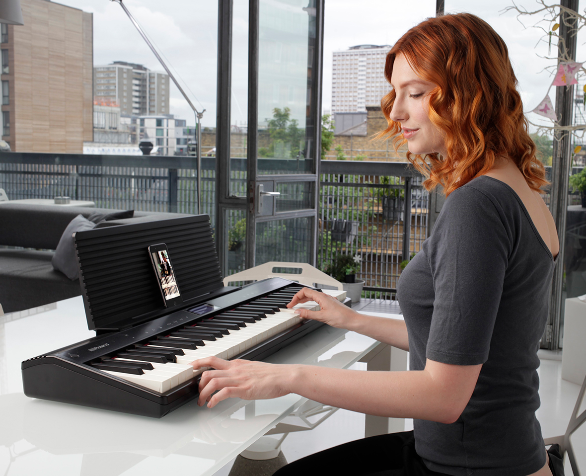 Roland GO:PIANO Piano Digital Elétrico portátil colunas económico pilhas computador Bluetooth