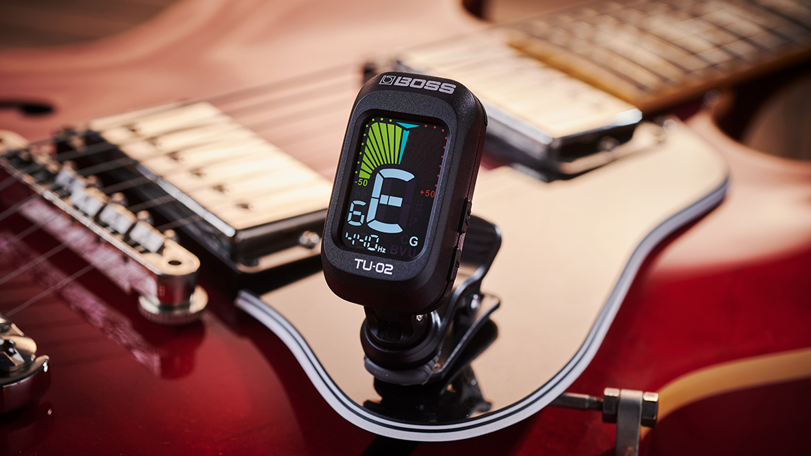 BOSS TU-02 Afinador Clip Cromático Premium para guitarra elétrica, baixo elétrico, ukulele